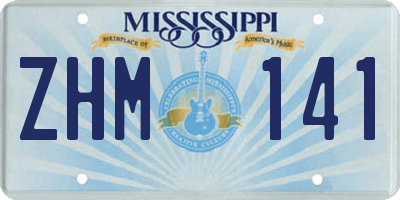 MS license plate ZHM141