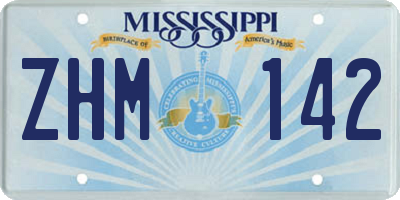 MS license plate ZHM142