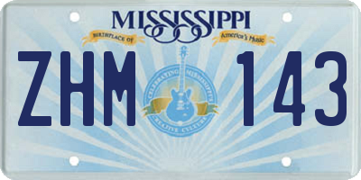 MS license plate ZHM143