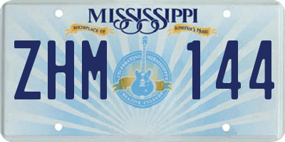 MS license plate ZHM144