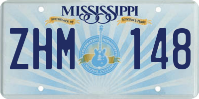 MS license plate ZHM148