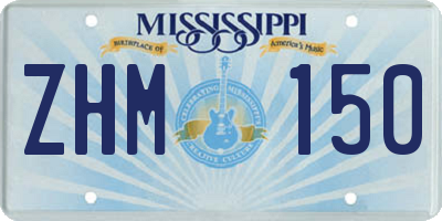 MS license plate ZHM150