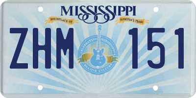 MS license plate ZHM151