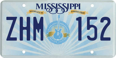MS license plate ZHM152