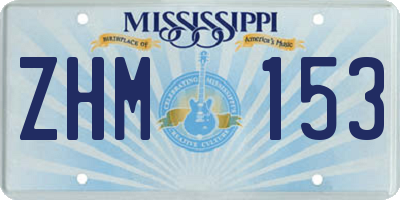 MS license plate ZHM153