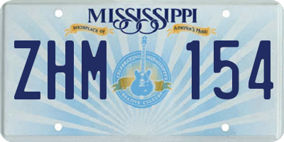 MS license plate ZHM154