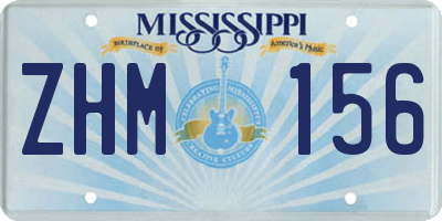 MS license plate ZHM156