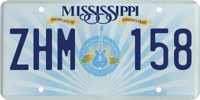 MS license plate ZHM158
