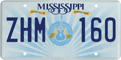 MS license plate ZHM160