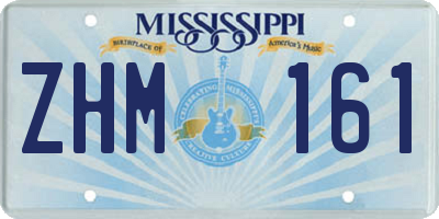 MS license plate ZHM161