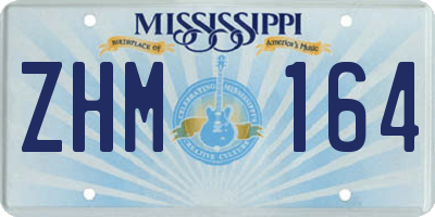 MS license plate ZHM164