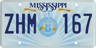 MS license plate ZHM167