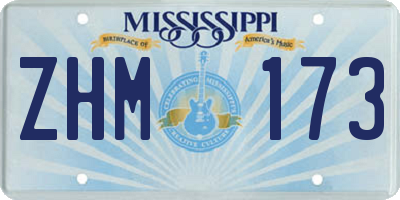 MS license plate ZHM173