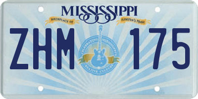 MS license plate ZHM175