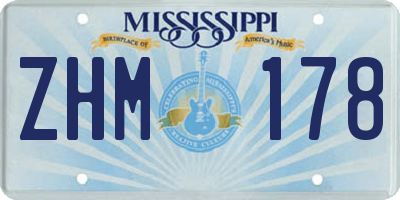 MS license plate ZHM178