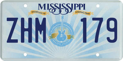 MS license plate ZHM179