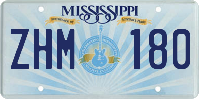 MS license plate ZHM180