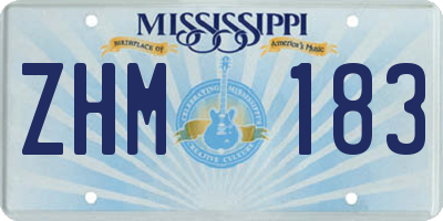 MS license plate ZHM183