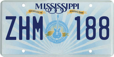 MS license plate ZHM188