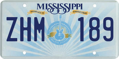 MS license plate ZHM189
