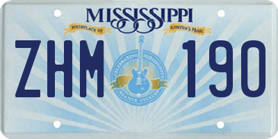 MS license plate ZHM190