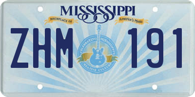 MS license plate ZHM191