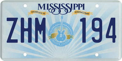 MS license plate ZHM194
