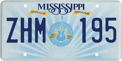 MS license plate ZHM195