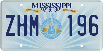 MS license plate ZHM196