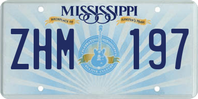 MS license plate ZHM197