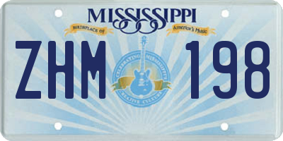 MS license plate ZHM198