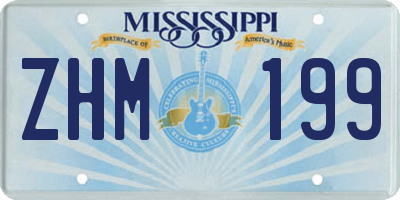 MS license plate ZHM199