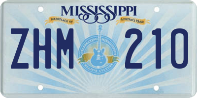 MS license plate ZHM210