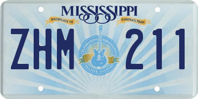MS license plate ZHM211