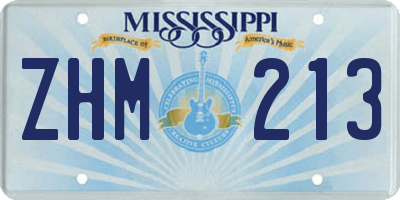 MS license plate ZHM213