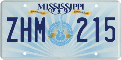 MS license plate ZHM215