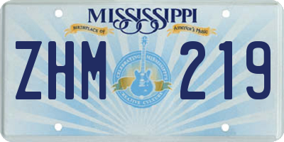 MS license plate ZHM219