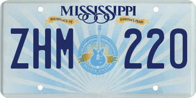 MS license plate ZHM220