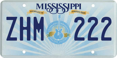 MS license plate ZHM222