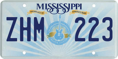 MS license plate ZHM223