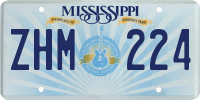 MS license plate ZHM224