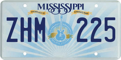 MS license plate ZHM225