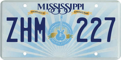 MS license plate ZHM227