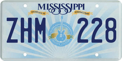 MS license plate ZHM228
