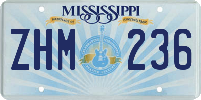 MS license plate ZHM236