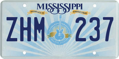 MS license plate ZHM237