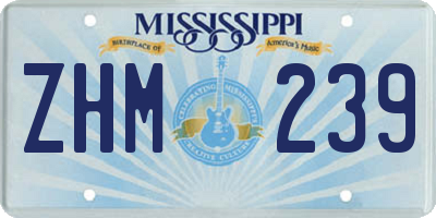 MS license plate ZHM239