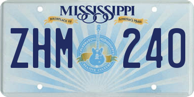 MS license plate ZHM240