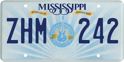 MS license plate ZHM242