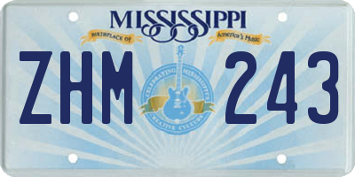MS license plate ZHM243